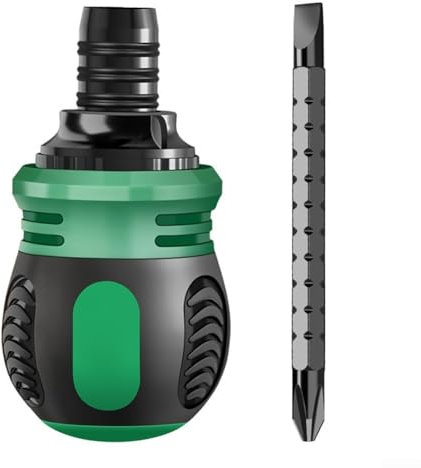 Niceminiwall Ratchet Screwdriver Set,Double-Head Cross Slotted Telescopic Tool,12-in-1 Screwdriver Set with Magnetic Tip,for DIY Home Maintenance Repair(2 in 1)