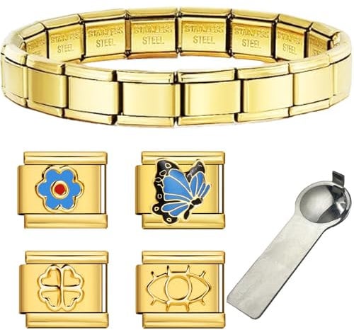 Nomination Bracelets, Gold for Bracelets,Tool for Nomination Bracelet Suitable for Brunch Gathering Concert Vacation Event Daily Wear Ceremony Relaxation Travel