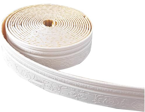 SHGUOMSC Moulure Murale autocollante Flexible, Longueur 23 m, for Cadre de Plafond, plinthe, Largeur 10 cm, Blanche(White)