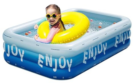 Piscine gonflable, piscine gonflable, activité de plein air rectangulaire, tube résistant aux UV, accessoire d'eau pour la plage, activités d'été dans le jardin, hommes et femmes, 180 x 130 x 56 cm