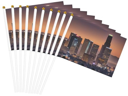 Los Angeles Skyline-Druck, praktische Handflaggen, tragbare Flagge, Dekoration, Hochzeiten, Jubiläen, Feiertage