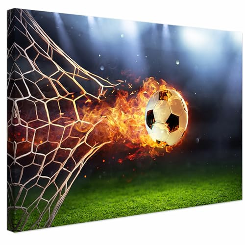 AREDE Bilder Wanddeko auf Leinwand Fußball Art Decor Wohnzimmer Deko Zimmer Wandbilder Modern Bild | 60 x 40 cm | Fertig zum aufhängen