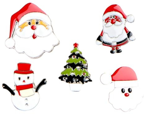 Toyvian 5 Stück Weihnachtsbroschen Festliche Anstecknadeln aus Robustem Material Dekorative Weihnachts Anstecknadel für Weihnachtsfeiern und Geschenk