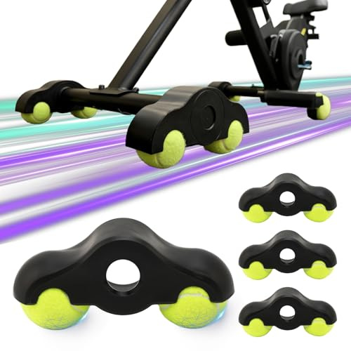 Fahrradtrainer Wippfüße, 4 Fahrradtrainer Wippfüße mit 8 Tennisbällen | für Wahoo Kickr Core Indoor Cycling Zubehör Roller Trainer, Realistischen Straßenfahr-Gefühl & Dämpfung, Werkzeuglose Montage