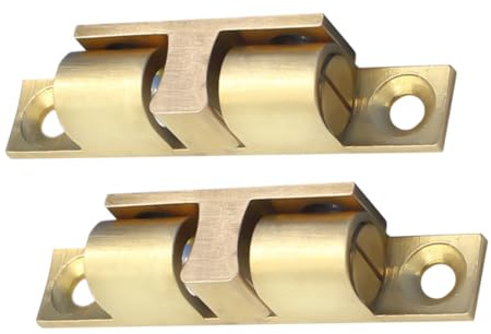 Ipetboom Brass Door Ball Catch Closet Ball Tension Latch Double Catch for Cabinet Doors Cupboards Kitchen and Bathroom Adjustable Roller 2 Pack