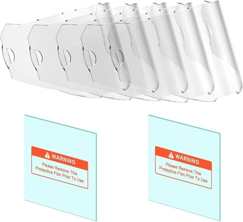 ANDELI Juego de lentes de repuesto para casco de soldadura OPTIM: 5 lentes exteriores y 2 lentes de protección interiores con gran cristal de visión