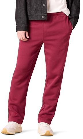 Amazon Essentials Men's Fleece Open Bottom Sweatpant (Available in Big and Tall), Dark Red, M
