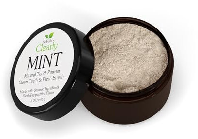 Isabella’s Clearly MINT, Natural Remineralizing Tooth Powder for Healthy Teeth and Gums, Sensitive Teeth, Anti Cavity. Whitening Fluoride Free Toothpaste for Adults + Kids (Fresh Mint) (40g)