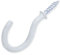 32mm White Plastic Screw in Cup Hooks - Pack of 25