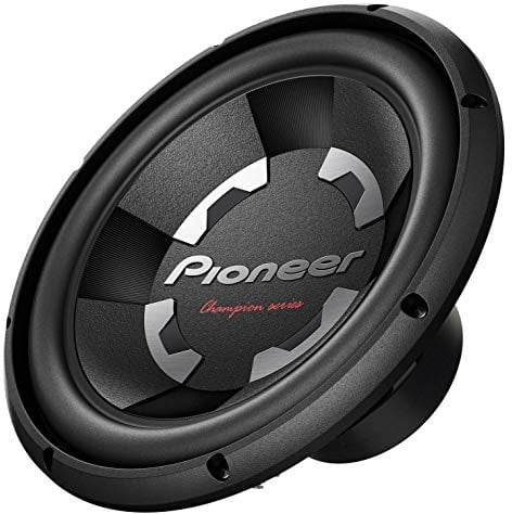 Pioneer Subwoofer TS-300D4 con doppia bobina da 4 ohm (1.400 W), membrana IMPP da 30 cm/12, per un suono potente, potenza di ingresso nominale 400 W, nero