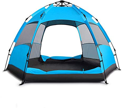 Tent Canopy Hex Hydraulic Instant Pop-up Tent Portable Waterproof Camping Outdoor Awning UV Protection For Family Garden/Camping/Fishing/Beach (Color : A)