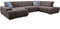 Cavadore Wohnlandschaft Mistrel mit Schlaffunktion / U-Form Bettsofa mit leichter Fleckentfernung dank Soft Clean / Geeignet für Haushalte mit Kindern, Haustieren /343 x 77 x 228 / braun
