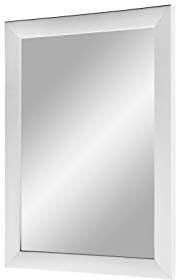 Flex 35 - Wandspiegel 60x100 cm mit Rahmen (Weiss matt), Spiegel nach Maß mit 35 mm breiter MDF-Holzleiste - Maßgefertigter Spiegelrahmen inkl. Spiegel und stabiler Rückwand mit Aufhängern