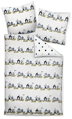 Traumschloss Bettwäsche »Seersucker« Strandhäuser, maritim, 135x200 & 80x80, 100% Baumwolle | Krepp-Struktur, perfekt für den Sommer