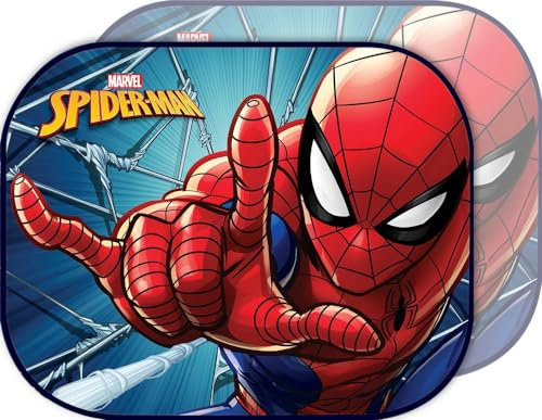 Tataway Marvel Spiderman Par de parasoles Laterales para Coche Hombre araña niño Azul