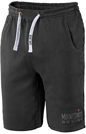Mount Swiss Herren Shorts 4XL Anthrazit 100% Baumwolle große Größen Kurze Freizeithose Sporthose elastischer Bund Taschen atmungsaktiv bequem Sommerhose Übergröße