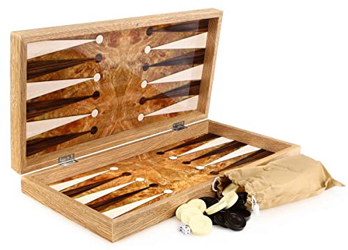 Semus Backgammon Tavla XXL Gesellschaftsspiele Rosenholz Optik