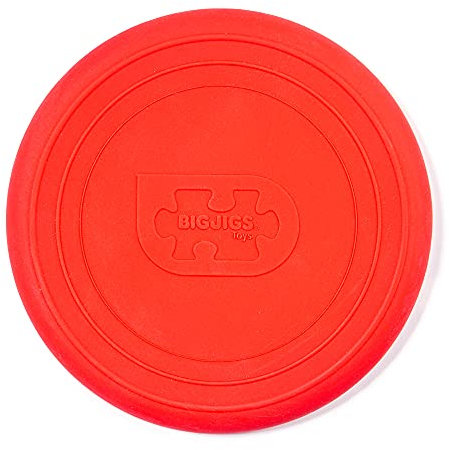Bigjigs Toys Frisbee Flying Disc (Cherry Red) - Silicone Frisbee For Kids, Quality Flying Saucers, Beach Toys & Garden Toys, Toddler
