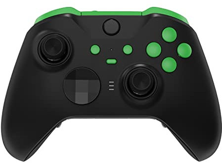 eXtremeRate Tasten Set für Xbox Elite Series 2/Series 2-Core Controller, DIY-Ersatz Knöpfe ABXY/Trigger Bumper/Profile-/Ansicht-/Menü-Buttons für Xbox Elite Series V2/V3 Gamepad Model 1797-Grün