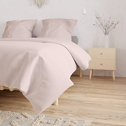 Bobby's Bedware Microfaser Bettwäsche | Bettdecken + Kopfkissenbezug aus hochwertigen Microfasern | In Altrosa, Beige, Anthrazit, Hellgrau & Offwhite(weiß) (135 x 200 cm | 80 x 80 cm, Altrosa)