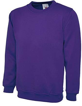 Sudadera clásica lisa con cuello redondo, Morado (, L
