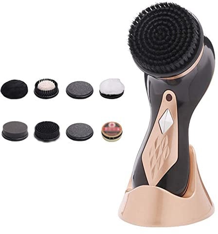 Brosse à cirer les chaussures électrique, kit de brillance, brosse à cirer les chaussures électrique, nettoyeur de poussière, kit d'entretien du cuir portable pour chaussures, sacs, canapé (doré)