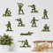 Armee-Soldaten Wandaufkleber, Militär-Kinder-Aufkleber, Jungenzimmer-Dekor, grüne Vinyl-Aufkleber, Spielzimmer-Dekoration