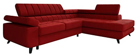 Mirjan24 Ecksofa Kaspro Premium, Eckcouch mit Schlaffunktion und Bettkasten, Polstersofa, L-Form Sofa, Couch, Wohnlandschaft, Polstergarnitur, Bettsofa, Polsterecke (Venus Velvet 2926, Seite: Rechts)