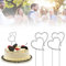 skytowards 2 Stück Torte Topper Hochzeit Cake Herz Kuchen Tortenaufsatz Hochzeitstorte Aufstecker Crystal Tortenstecker Kuchenstecker Hochzeitstortenstecker Silber Kuchenaufstecker für Wedding
