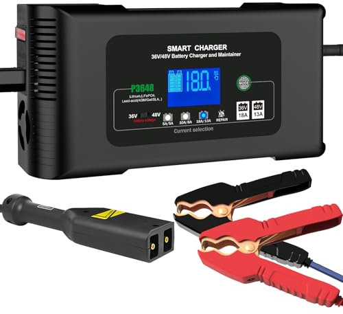 Chargeur de batterie pour chariot de golf 36 V 18 A et 48 V 13 A, chargeur de batterie de chariot de golf 36 V, pour EZGO TXT texte avec Powerwise, Lithium, LiFePO4, plomb-acide AGM/Gel/SLA, chargeur