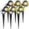 Herrselsam LED Gartenstrahler 6 Stück, IP65 Wasserdichter Gartenleuchte, 6W GU10 4000K Gartenbeleuchtung mit Erdspieß, Dekorative Gartenlampe Außen-Strahler Beleuchtung für Außen