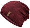 HAMUNI Mütze Damen - Atmungsaktiv Strickmütze Herren - Slouch Beanie Mütze mit Weichem Fleece Innenfutter - Unisex Wintermütze - Klassische Herren Damen Mütze für Herbst Winter Frühjahr (Weinrot)