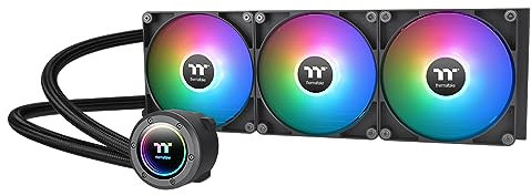 Thermaltake TH420 ARGB Sync V2 CPU Liquid Cooler/AlO Liquid Cooling/Fan 140mm*3/PWM 500~2000 RPM/Mirror Waterblock/MB ARGB Sync Control, CL-W376-PL14SW-A, Black