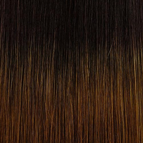 GLOBAL EXTEND® Haartresse aus Echthaar in Remy-Qualität I Double Drawn | Extra Volumen I Einfaches Befestigen I Große Farbauswahl (60 cm, 1B/06 ombré)