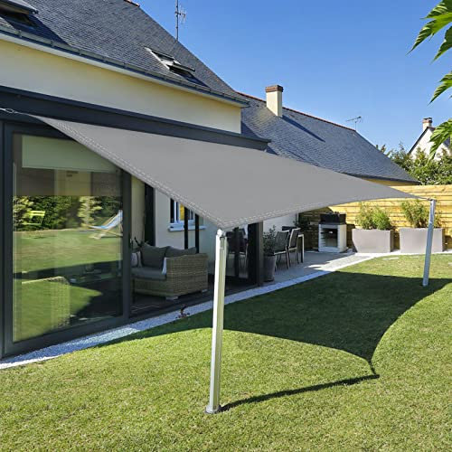 Sunnylaxx 4x5m Sonnensegel Rechteckig, Wasserdicht Sonnenschutz Sunsegel Color Grau, 95% UV-Schutz,für Außenbereich,Garten