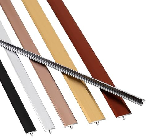 Schwarz Weiß T-Profil Bodenleiste Für Boden/Tür, 15 20 40mm Vinyl Boden Abdeckleiste Ausgleichsprofil Für Fliesen Laminat/Parkett, Türschwelle, Gute Passform, Für Verschiedene Dekorationsstile