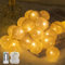 Ciskotu Baumwollkugeln Lichterkette Batteriebetrieben, 20 LED Dimmbar Cotton Ball Lichterkette mit Fernbedienung, LED Kugeln Lichterkette Innen für Kinderzimmer Weihnachten Hochzeit Party (Weiß)