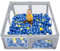 LILIIN Laufstall Baby Laufgitter L Schutzgitter Absperrgitter mit Rutschfester Basis, Kleinkinder Sicherheitsspielplatz für Kinder ab 6 Monate alt, Grau, 180x200x68cm