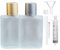 XUSSMM Lot de 2 vaporisateurs de parfum vides - En verre mat - Avec entonnoir et bouchons dorés et argentés - Pour date, fête, travail - 100 ml - Doré et gris