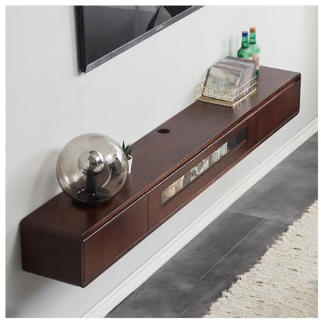 Mueble Flotante Moderno para TV,con 2 cajones,Consola Multimedia de Entretenimiento,Estante de Pared para Sala de Estar y Dormitorio (Color: marrón,tamaño: 140 cm)