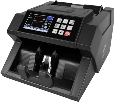 Agellic Compteuse de Billets | 4 Voies Machine à Compter Les Billets avec Détecteur Faux Billet | Compteur de Billets 1000/min | Stylo Faux Billet Offert | Compteuse à Billet