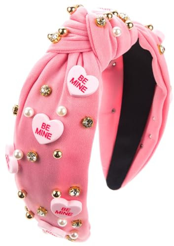 scicent Haarreif mit Knoten und Stoff bezogen-Vintage-Wunderschön Stirnband Haarschmuck Damen Haarreifen (Rosa) - 25211