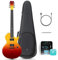 Enya Chitarra Elettrica Nova Go Sonic Smart Guitarra Elettrica in Fibra di Carbonio con Altoparlante Wireless da 10 W, Cavo di Ricarica, Chiave di Regolazione e Custodia Protettiva, Volcano Red