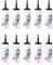 Ronlok Lot de 10 bouteilles d'eau de hockey sur glace 1000 ml Bouteille portable de ballon de football de grande capacité au design classique A