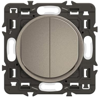 LEGRAND - Interrupteur Double ou Va-et-vient - 10A - Commande d'Eclairage Complète - A compléter avec une plaque - Titanium