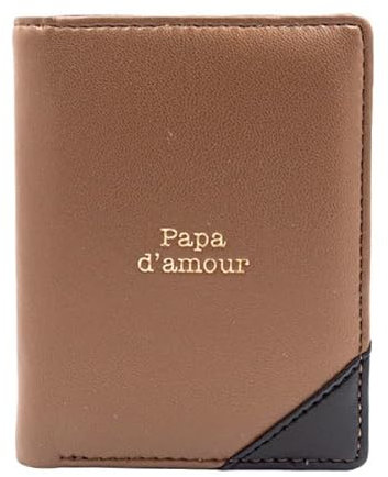 Manahia Porte-Monnaie Homme - Papa d'amour - Format Compact avec Porte pièce - Cadeau Papa, Anniversaire Papa, Fête des pères - Portefeuille et Porte Carte Homme