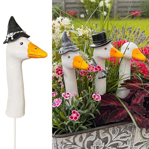 Online Fuchs BLUMENSTECKER, Beetstecker Gänsehals, Gans - 16 bis 17 cm groß - Deko Gartenfiguren für draußen (Seppl)
