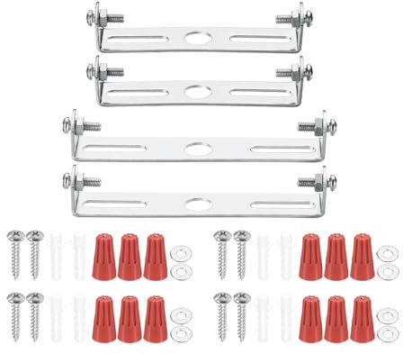PATIKIL 80mm(3.15), 95mm(3.74) Universal Light Fixture Mounting Bracket Kit, 4 Set Light Crossbar Ceiling Light Plate with Screw for Wall Light Ceiling Light Pendant Chandelier
