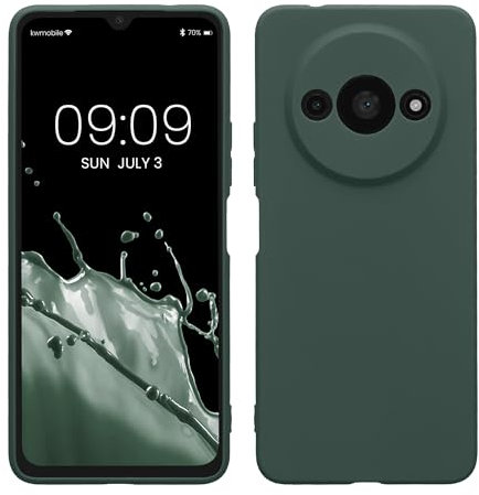 kwmobile Handyhülle kompatibel mit Xiaomi Redmi A3 Hülle - Handy Case aus weichem Silikon in Moosgrün