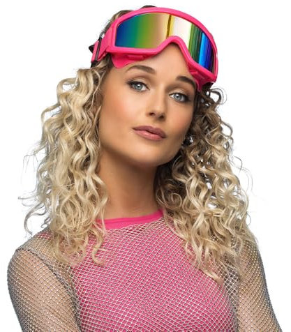 Boland - Skibrille für Kostüm und Party, stylische Brille für Festival, Karneval oder Apres Ski Mottoparty, Neonpink